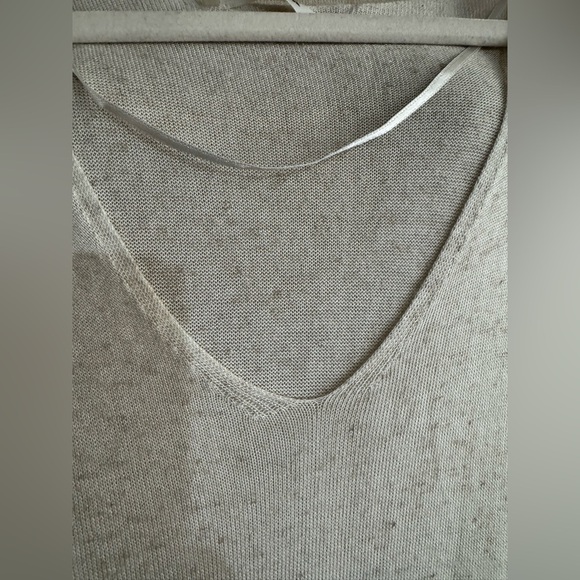 Batik linen flax blend top in Ecru size L - Picture 4 of 12